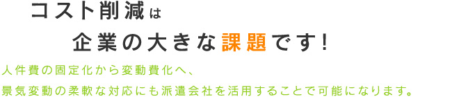 『コスト削減』は企業の大きな課題です。